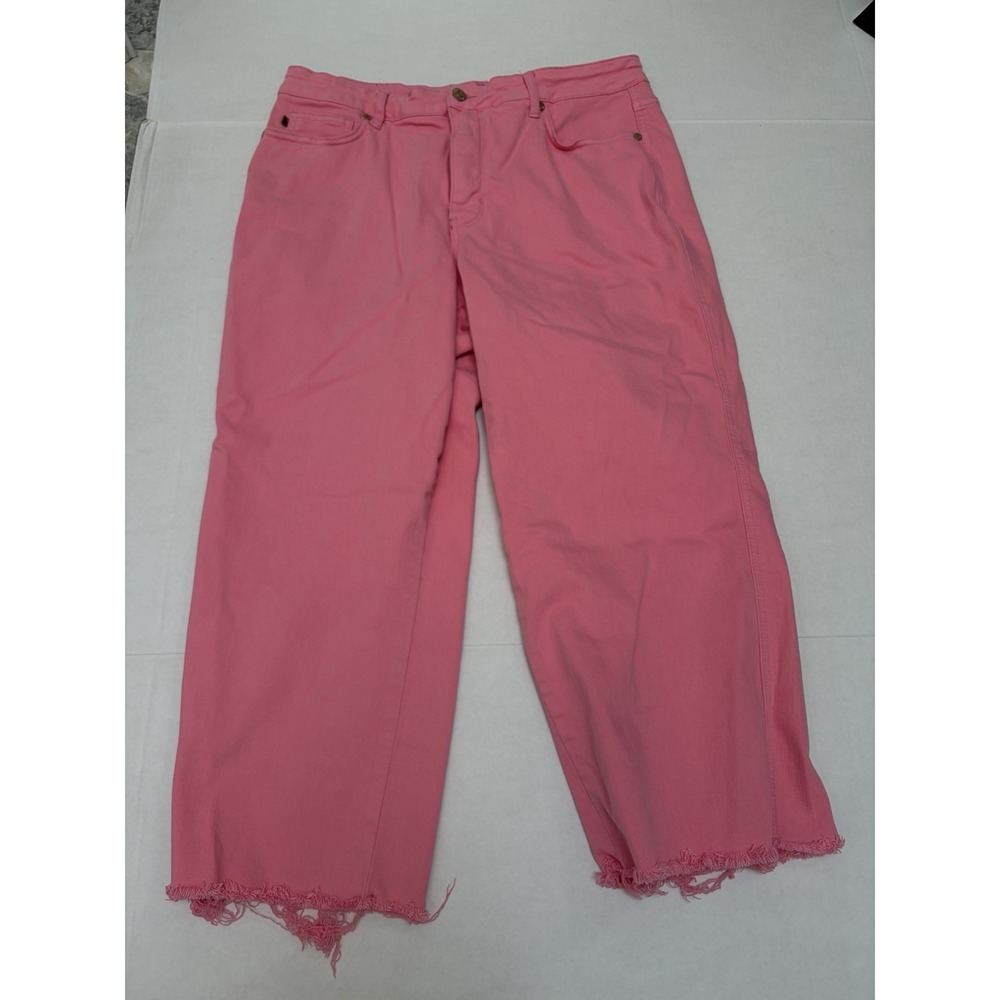 Judy Blue Hi-Rise Control Top Pink Wide Leg Crop Jean Size 16W Style #88822 - Picture 4 of 5